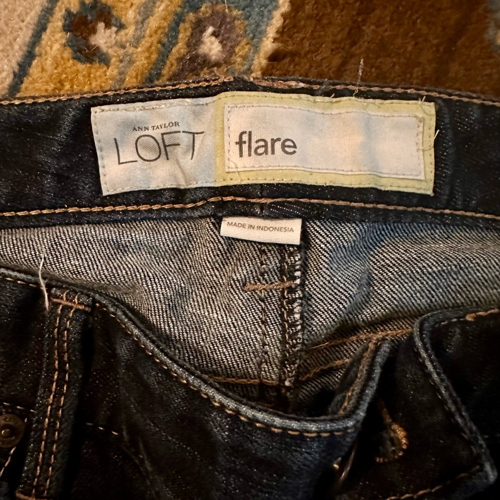 LOFT Blue Flare Jeans - Picture 6 of 7